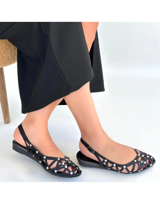 Faty Siyah Cilt Babet Ayakkabı