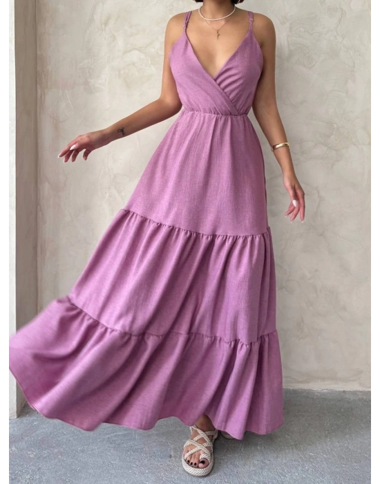 Fırfırlı katlı elbise s255049