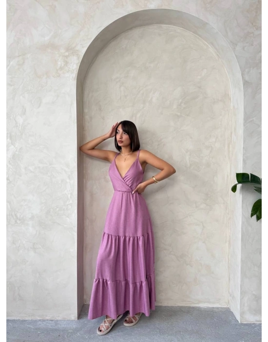 Fırfırlı katlı elbise s255049