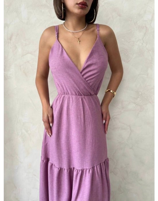 Fırfırlı katlı elbise s255049