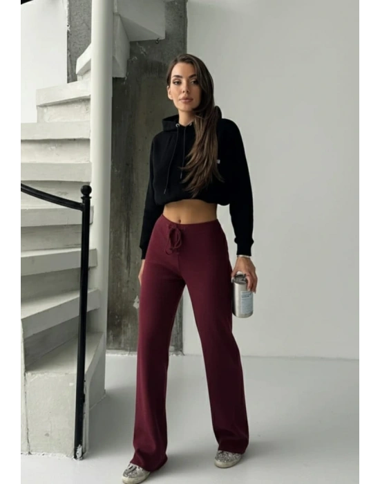 Fit comfort bej salaş pantolon bordo A6011