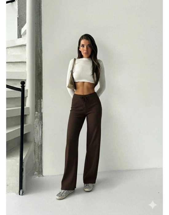 Fit comfort bej salaş pantolon kahve A6011