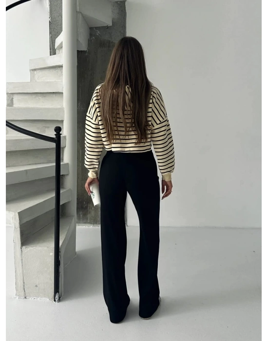 Fit comfort siyah salaş pantolon A6011