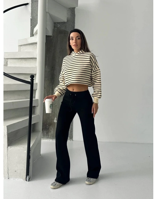 Fit comfort siyah salaş pantolon A6011