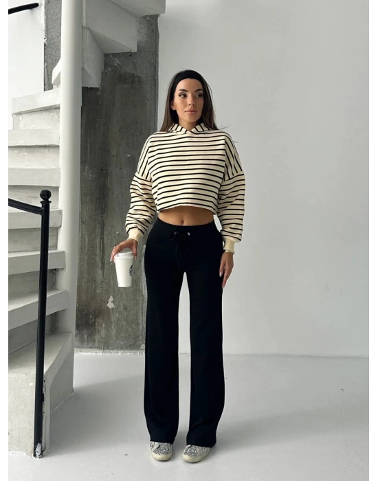 Fit comfort siyah salaş pantolon A6011