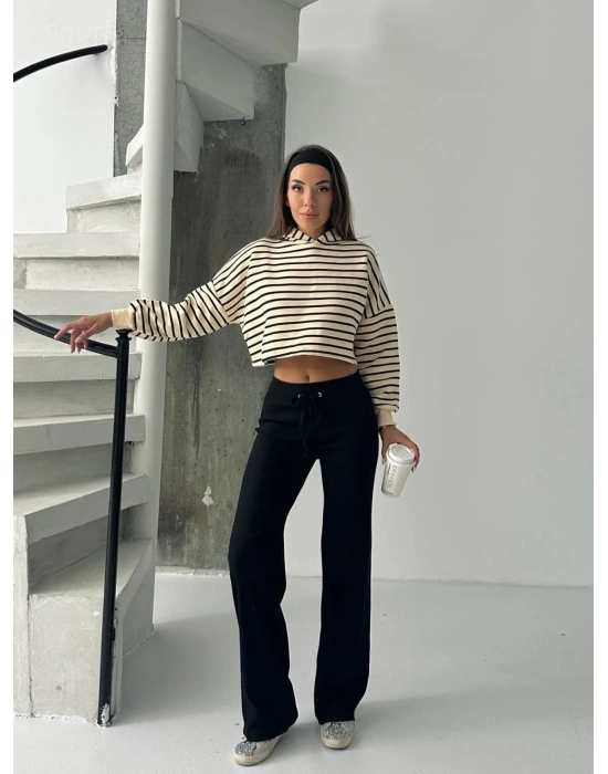 Fit comfort siyah salaş pantolon A6011