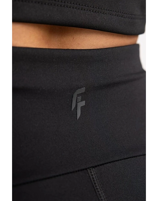 Fit Siyah Yüksek Bel Şekillendirici Beli Saran Esnek Sporcu Tayt Z0817az23au