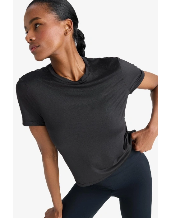 Fit Standart Fit Bisiklet Yaka Sporcu Basic Düz Kısa Kollu Siyah Tişört D2296ax25sp Siyah