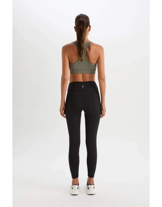 Fit Yüksek Bel Beli Saran Esnek Basic Düz Sporcu Tayt B4147ax25sp