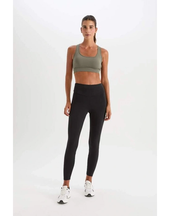 Fit Yüksek Bel Beli Saran Esnek Basic Düz Sporcu Tayt B4147ax25sp