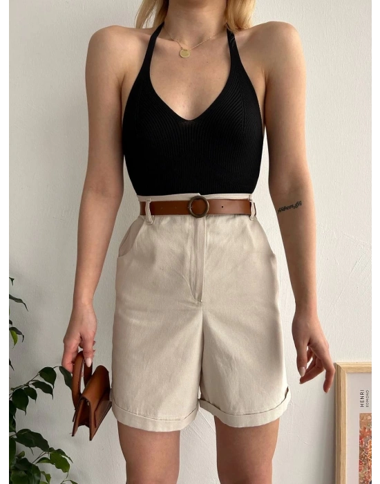 Gabardin kumaş şort