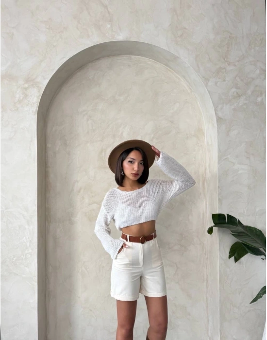 Gabardin kumaş şort