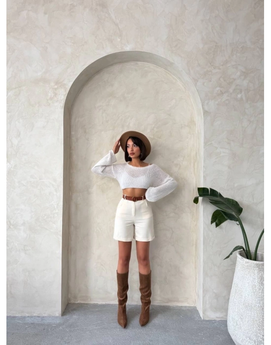 Gabardin kumaş şort