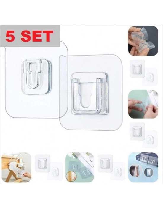 Geçmeli Klips Eşya Sabitleme Askısı 5 SET