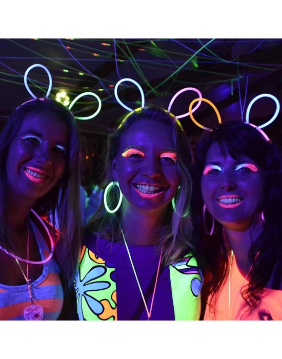 Glow Taç Fosforlu Taç Karışık Renk 12 Adet