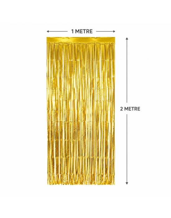 Gold Metalize Parti Perdesi 100x200 cm – Kapı ve Arka Fon Perdesi