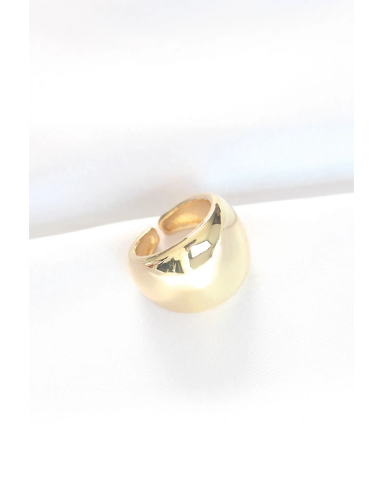 Gold Renk Ayarlanabilir Bombeli Ayna Yüzük