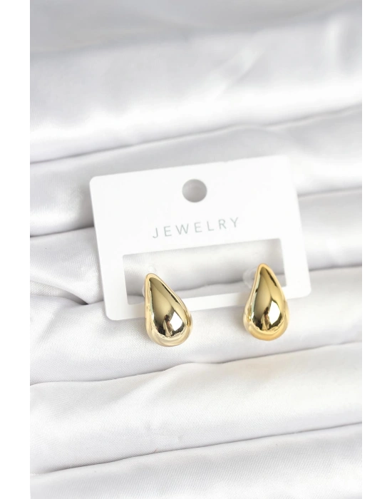 Gold Renk Damla Küpe 17 mm