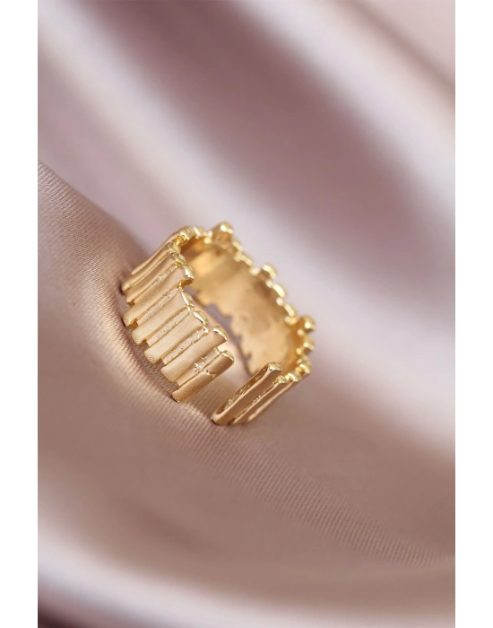 Gold Renk Metal Ayarlamalı Kadın Yüzük