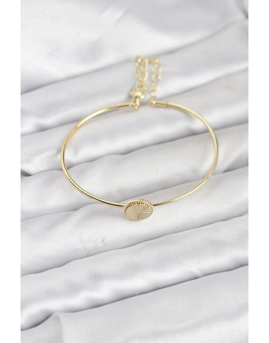 Gold Renk Pirinç Model Kadın Bileklik