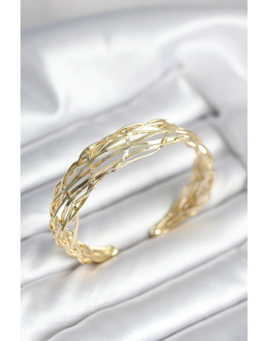 Gold Renk Pirinç Vintage Kadın Bileklik