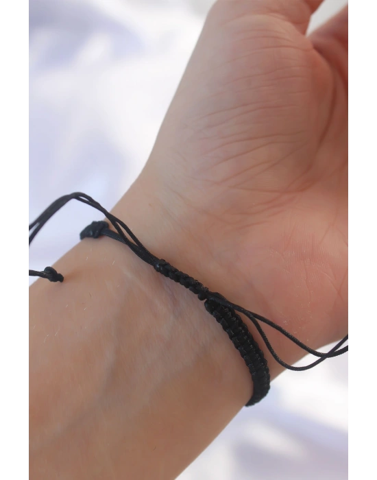 Gold Renk Zirkon Taşlı Taç Figür Makrome Bileklik