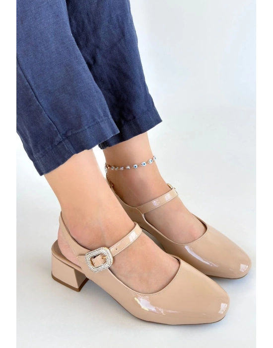 Gowe Nude Rugan Topuklu Ayakkabı