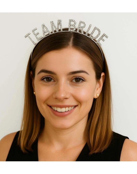 Gümüş Renk Team Bride Taç Plastik – Gelin ve Nedime Tacı