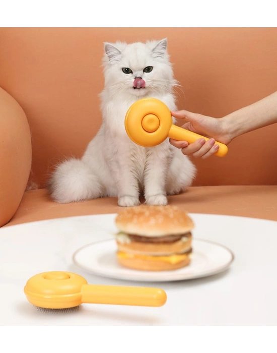 Hamburger Şekilli Otomatik Temizlenen Evcil Hayvan Fırçası