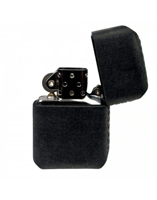 Handmade El Yapımı Hakiki Deri Zippo Modeli Çakmak - AG02001 - Antrasit