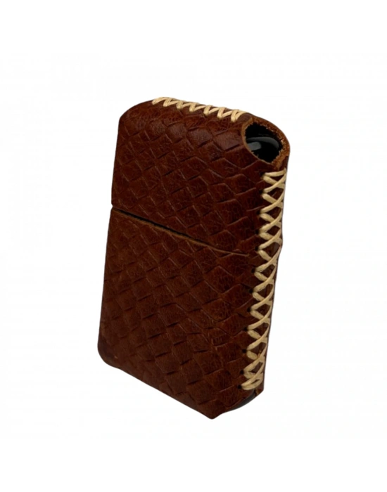 Handmade El Yapımı Hakiki Deri Zippo Modeli Çakmak - AG02001 - Taba