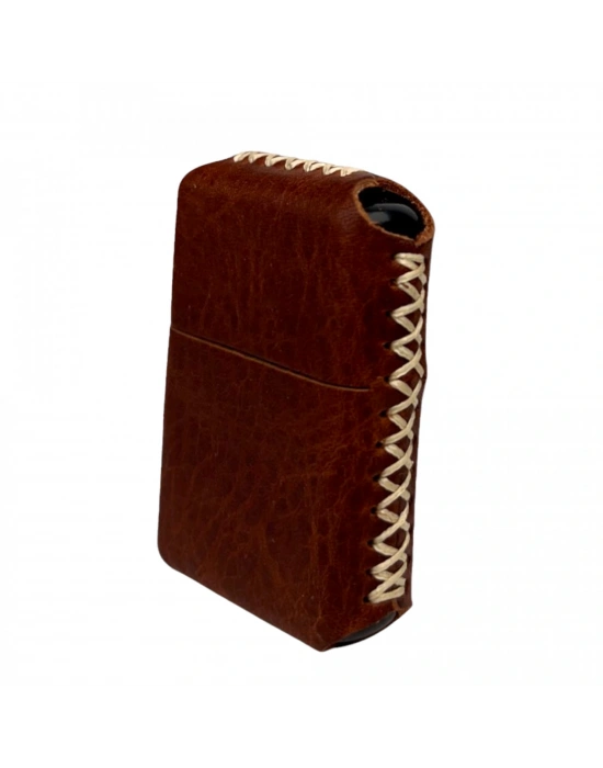 Handmade El Yapımı Hakiki Deri Zippo Modeli Çakmak - AG02001 - Tobacco