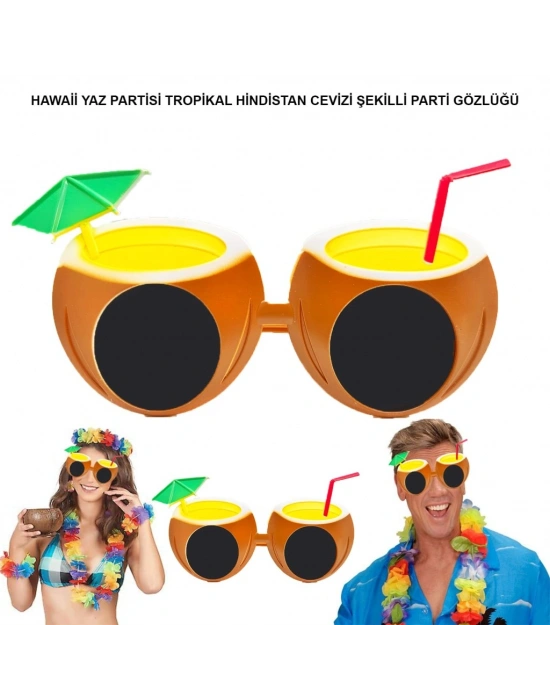 Hindistan Cevizi Tropikal Hawaii Yaza Merhaba Parti Gözlüğü