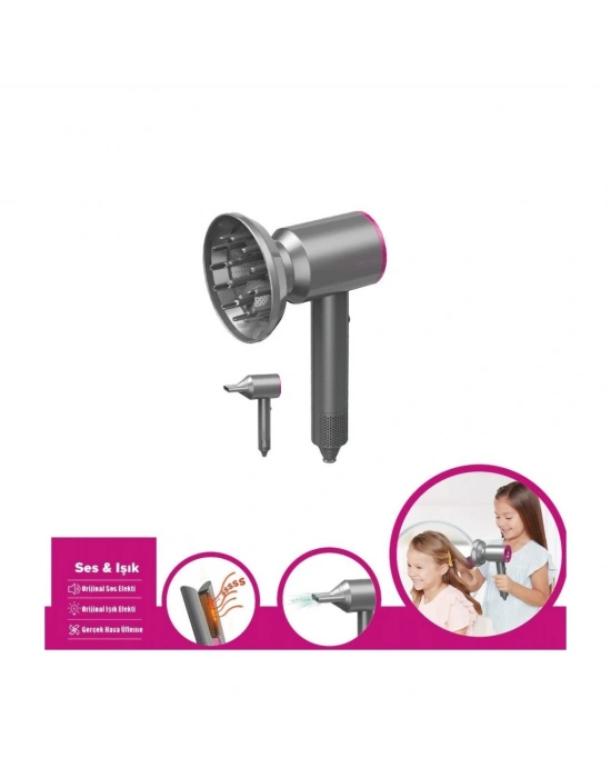 HUA-1019 Sesli ve Işıklı 2IN1 Lüks Saç Şekillendirici Set -Vardem Oyuncak
