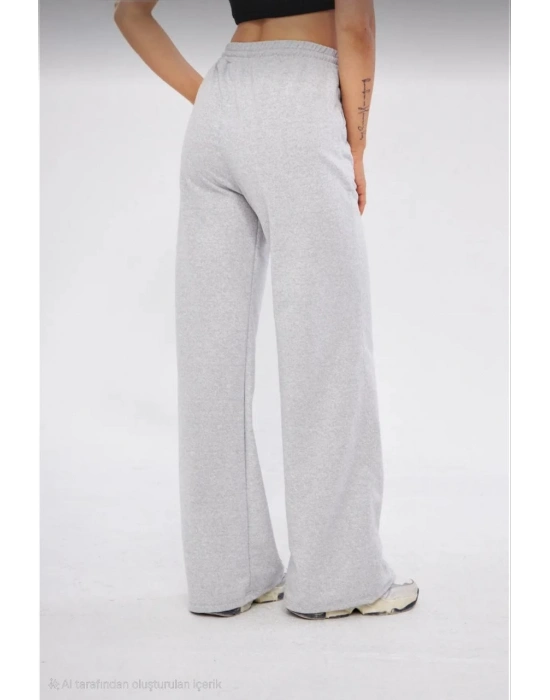 İki iplik Bol Paça Eşofman Pantalon - Gri