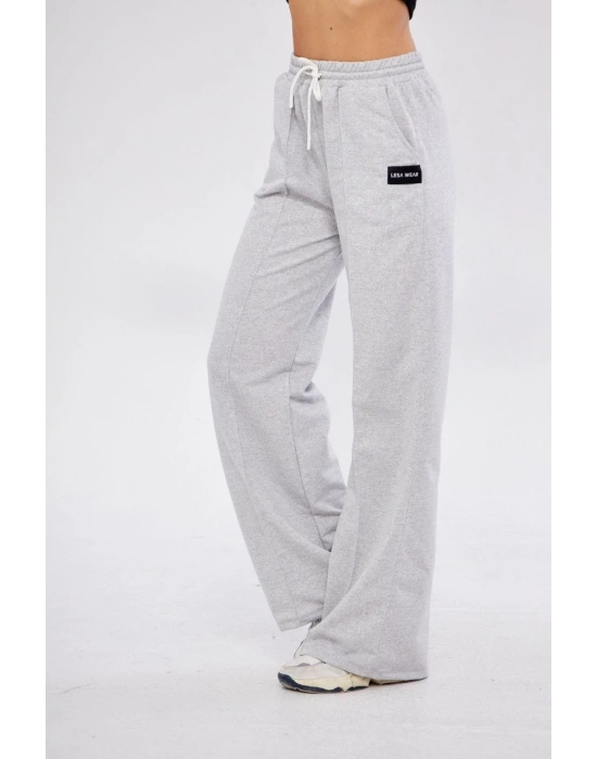 İki iplik Bol Paça Eşofman Pantalon - Gri