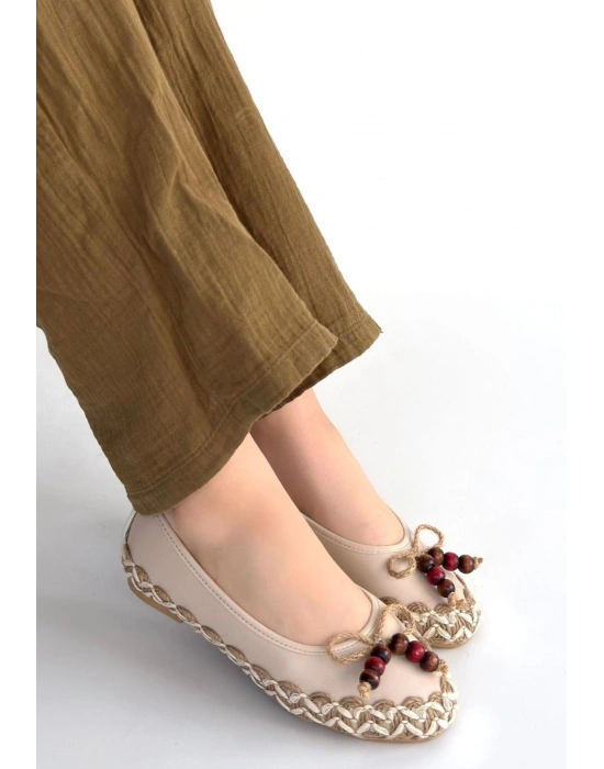 Ilwe Bej Cilt Babet Ayakkabı