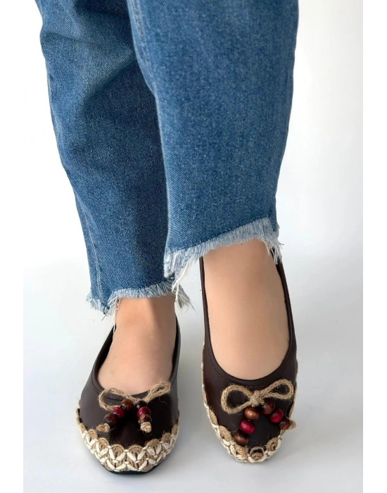 Ilwe Kahverengi Cilt Babet Ayakkabı