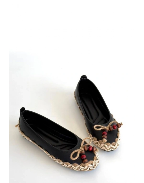 Ilwe Siyah Cilt Babet Ayakkabı