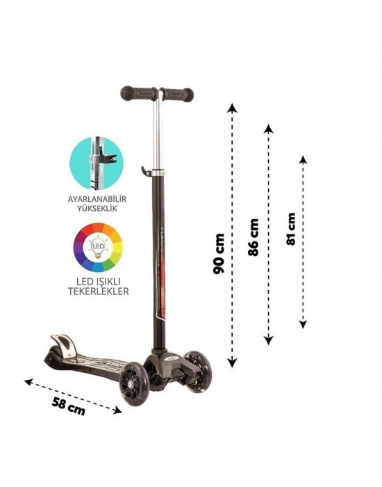 IŞIKLI SCOOTER SİYAH
