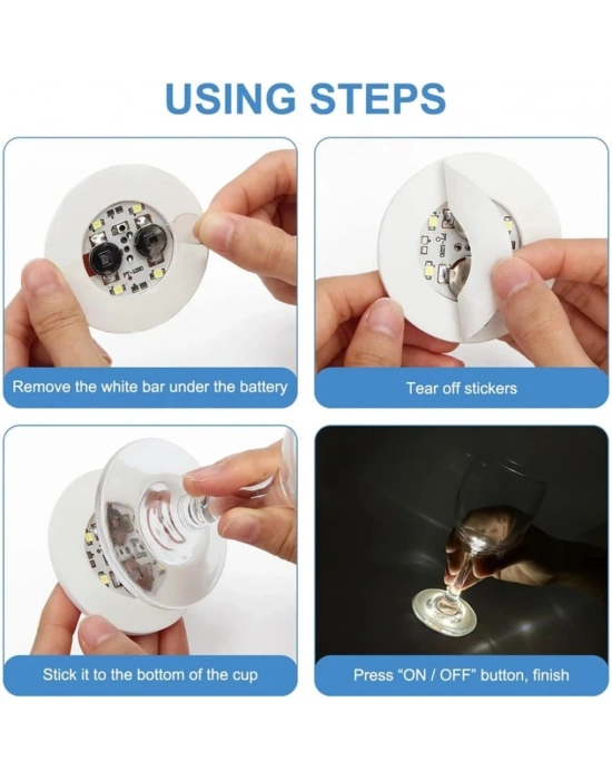 Işıklı Yapışkanlı Bardak Altı Aparatı Ledli 3 Fonksiyonlu 6 cm Çap NessiWorld