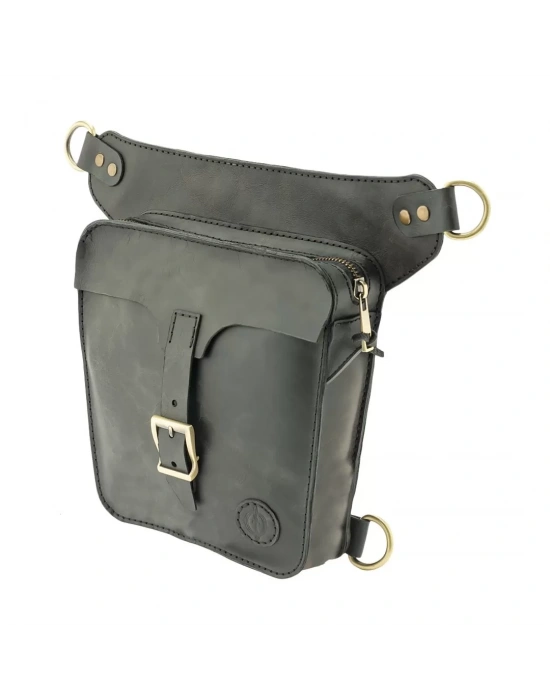 İsme Özel All in One Bel ve Bacak Çantası - %100 Deri - AC15001 - Antrasit