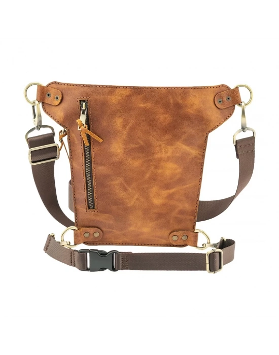 İsme Özel All in One Bel ve Bacak Çantası - %100 Deri - AC15001 - Camel