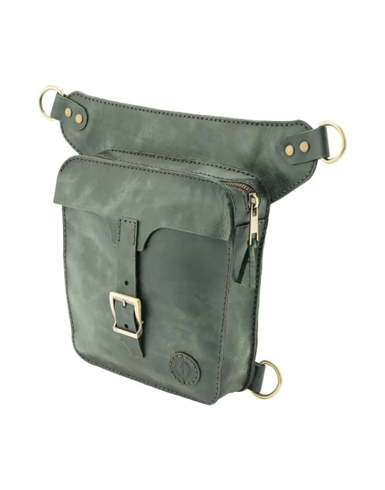 İsme Özel All in One Bel ve Bacak Çantası - %100 Deri - AC15001 - Haki