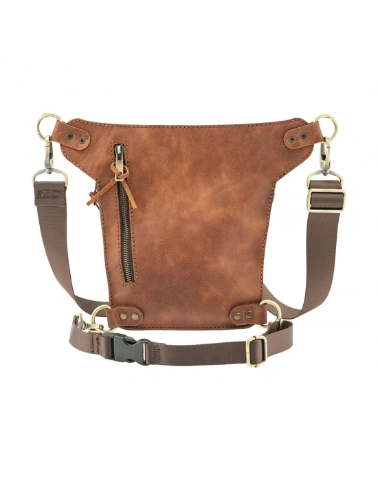 İsme Özel All in One Bel ve Bacak Çantası - %100 Deri - AC15001 - Kahverengi