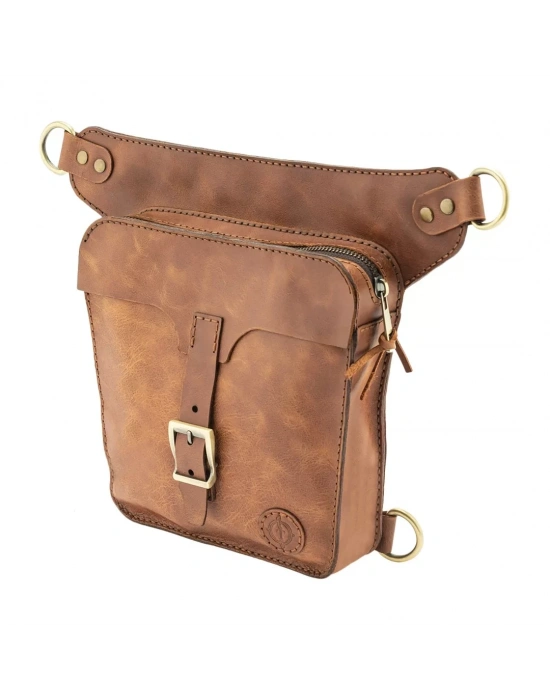 İsme Özel All in One Bel ve Bacak Çantası - %100 Deri - AC15001 - Kahverengi