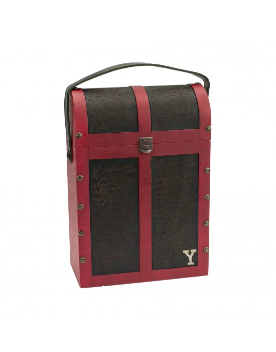 İsme Özel Çiftli Şaraplık - %100 Deri - HH06002 - Bordo-Haki