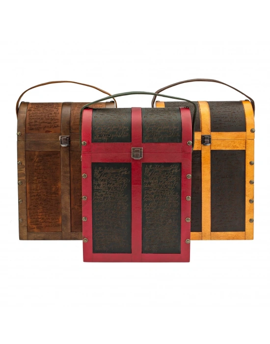 İsme Özel Çiftli Şaraplık - %100 Deri - HH06002 - Kahverengi