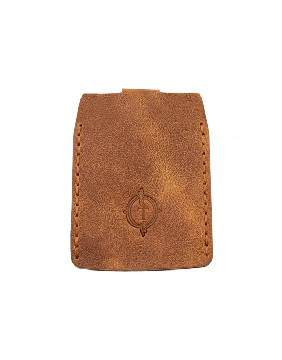 İsme Özel Çıtçıtlı Anahtarlık - % 100 Rainbow Deri - AG01001 - Camel