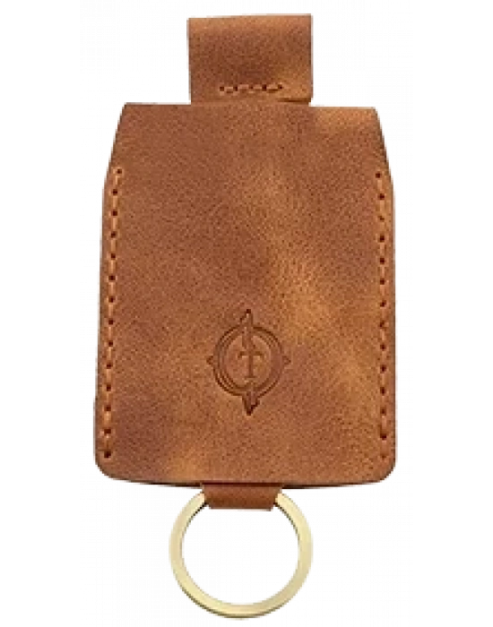 İsme Özel Çıtçıtlı Anahtarlık - % 100 Rainbow Deri - AG01001 - Camel